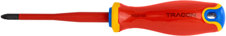 Śrubokręt Pozidriv, izolowany do 1000V AC 1000V, PZ0x60mm CDPZ060 Tracon Electric