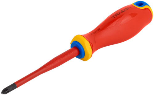 Śrubokręt Pozidriv, izolowany do 1000V AC 1000V, PZ2x100mm CDPZ2100 Tracon Electric