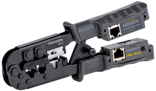 Narzędzie do cięcia, zdejmowania izolacji i zaciskania RJ45, RJ11, RJ12 RJT Tracon Electric