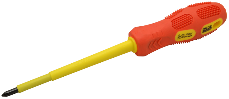 Śrubokręt krzyżakowy, izolacja 1000V, żółto-czerwony AC 1000V, 6x100mm SD6100S Tracon Electric