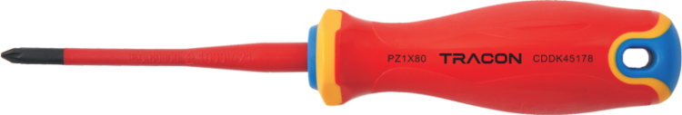 Wkrętak, combiprofil, izol. do 1000 V, uchwyt czerwony/żółty AC 1000V, 4,5x178mm CDDK45178 Tracon Electric