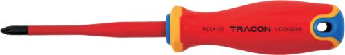 Wkrętak, combiprofil, izol. do 1000 V, uchwyt czerwony/żółty AC 1000V, 6x208mm CDDK6208 Tracon Electric