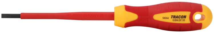 Śrubokręt płaski, izolacja 1000 V, CrV SL 4×100mm, AC 1000V SD40100SL Tracon Electric