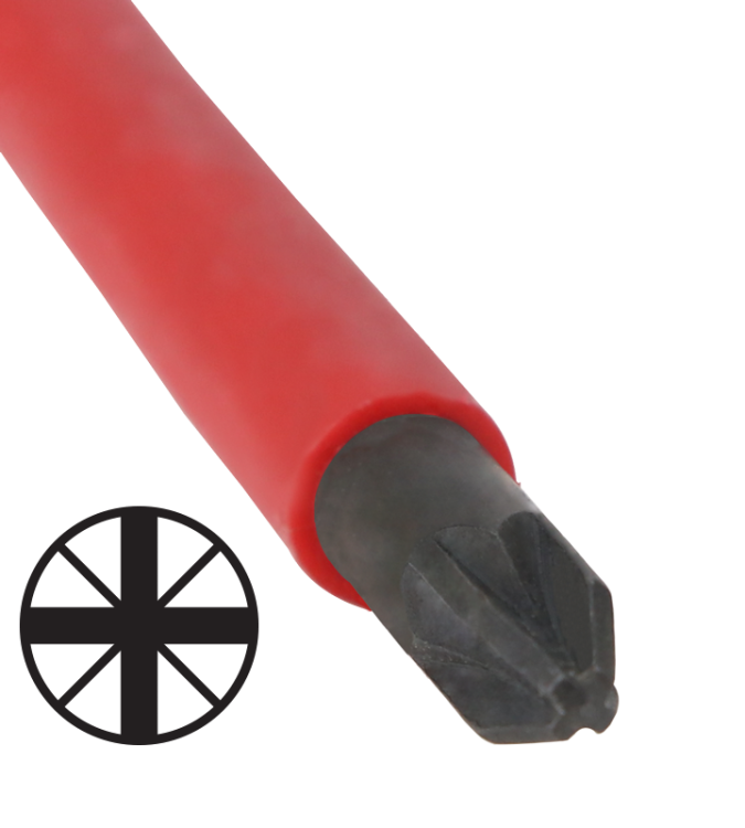 Śrubokręt pozidriv, izolacja 1000 V, CrV PZ0 3×60mm, AC 1000V SD3060PZ0 Tracon Electric