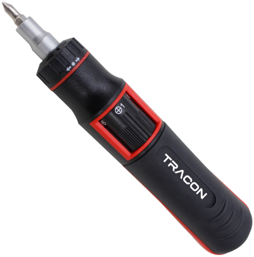 Wkrętak grzechotkowy z wbudowanymi, wymiennymi końcówkami 190mm, 10 bit ACS10 Tracon Electric