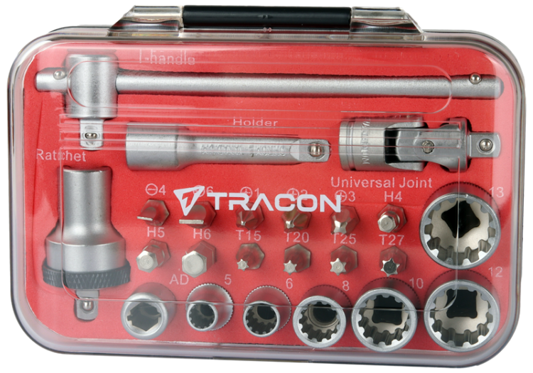 Uniwersalny zestaw bitów z grzechotką i głowicą typu T 19 bit RK23 Tracon Electric