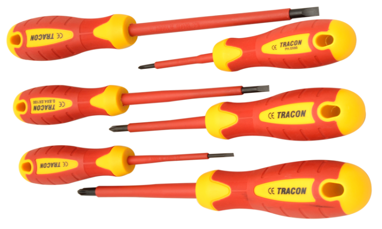 Zestaw śrubokrętów 1000V 1000 V; 1×5,5×125mm; 0,8×4×100mm; 0,4×2,5×75mm KSET1000 Tracon Electric