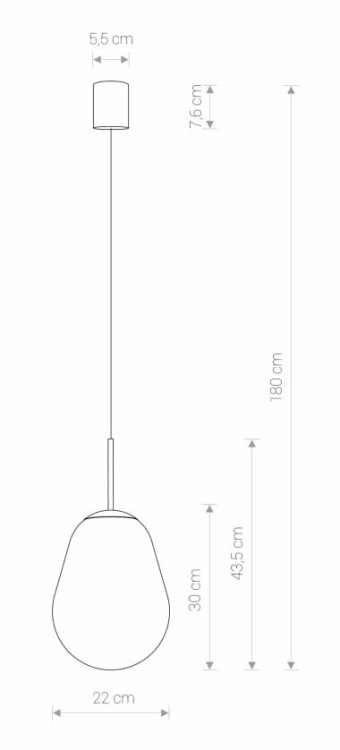 Lampa sufitowa wisząca Industrialna Loft PEAR BLACK S 7800 NOWODVORSKI Lighting oświetleniowa żyrandol nowoczesna szklana bańka gruszka z czarnym Inspiracje Premium