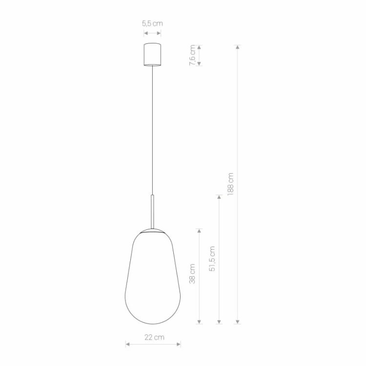 Lampa sufitowa wisząca Industrialna Loft PEAR BLACK M 7798 NOWODVORSKI Lighting oświetleniowa żyrandol nowoczesna szklana bańka gruszka z czarnym Premium