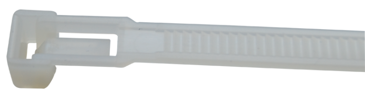 Opaska kablowa wielokrotnego użycia, bezbarwna 200×7.6mm, D=10-50mm, PA 6.6 180-NY Tracon Electric