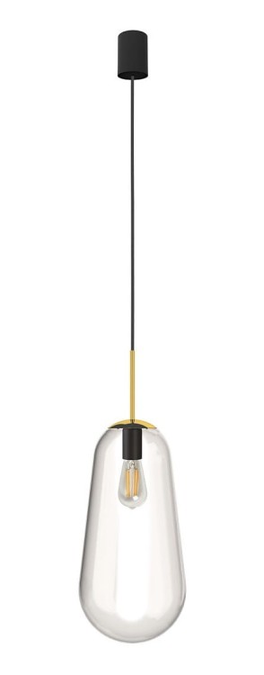 Lampa sufitowa wisząca Industrialna Loft PEAR III 7794 NOWODVORSKI Lighting oświetleniowa żyrandol 3xE27 nowoczesna szklana bańka gruszka ze złotym Premium