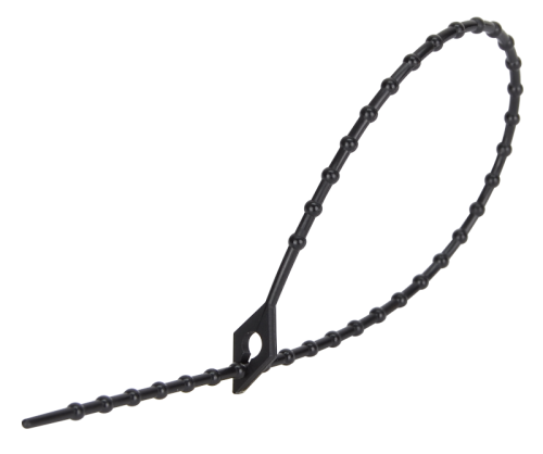 Perełkowa opaska kablowa, wielokrotnego użycia, czarna 150×1,7mm, D=4-38mm, PA6.6 160F-GY Tracon Electric