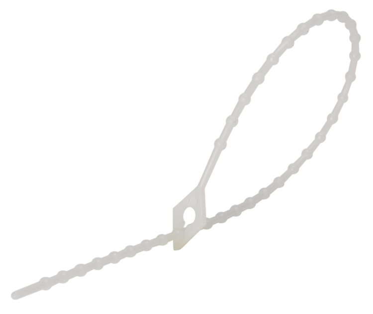 Perełkowa opaska kablowa, wielokrotnego użycia, bezbarwna 150×2mm, D=8-35mm, PE 150N-GY Tracon Electric