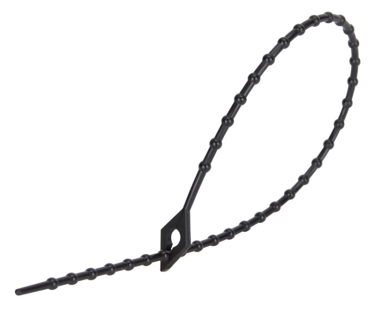 Perełkowa opaska kablowa, wielokrotnego użycia, czarna 200×1,8mm, D=5-59mm, PA6.6 200F-GY Tracon Electric