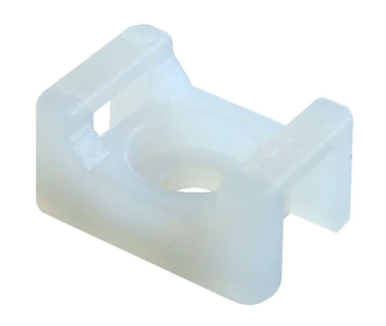 Przykręcany uchwyt do opasek kablowych 2stronny, bezbarwny 15×10mm, d=3.5mm, PA6.6 CSTALP Tracon Electric