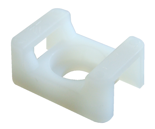 Przykręcany uchwyt do opasek kablowych 2stronny, bezbarwny 23×16mm, d=6,3mm, PA6.6 CSTALP-2 Tracon Electric