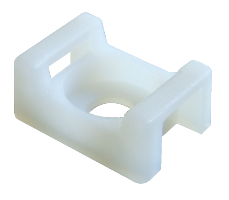 Przykręcany uchwyt do opasek kablowych 2stronny, bezbarwny 12.8×7mm, d=3.3mm, PA6.6 CSTALP-3 Tracon Electric