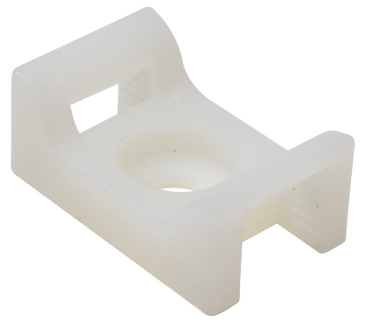 Przykręcany uchwyt do opasek kablowych 2stronny, bezbarwny 22×15mm, d=4,4mm, PA6.6 CSTALP-5 Tracon Electric