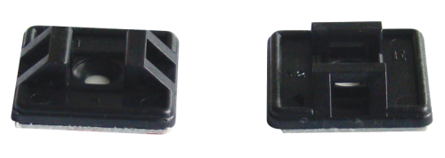Uchwyt samoprzylepny/przykręcany do opasek 2stronny,czarny 26,5×26,5mm, d=4,3mm, PA6.6 TALP271-2 Tracon Electric