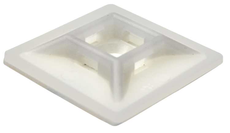Uchwyt samoprzylepny/przykręcany do opasek 4stronny, bezbarw 28×28mm, d=5,7mm, PA6.6, 3M TALP280 Tracon Electric