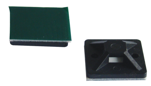Uchwyt samoprzylepny/przykręcany do opasek 4stronny, czarny 25×25mm, d=3,5mm, PA6.6 TALP271 Tracon Electric