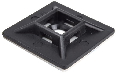 Uchwyt samoprzylepny/przykręcany do opasek 4stronny, czarny 28×28mm, d=5,7mm, PA6.6, 3M TALP281 Tracon Electric