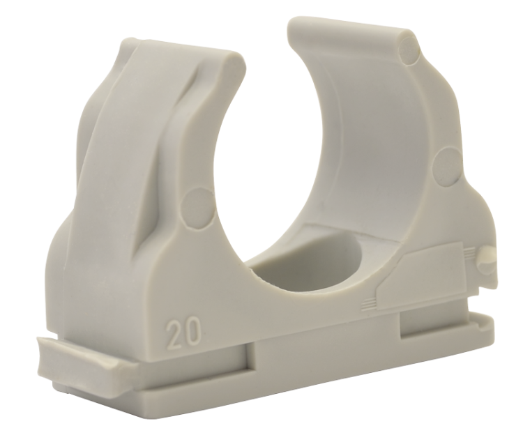 Zatrzaskowy szeregowany uchwyt do rur D=20mm, PP CSS-20 Tracon Electric