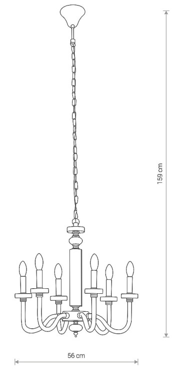 Lampa sufitowa wisząca żyrandol HAMPTON VI 8154 Zwis NOWODVORSKI Lighting E14 x6 oświetleniowa nowoczesna szklana szkło stal chrom na łańcuchu Inspiracje Premium