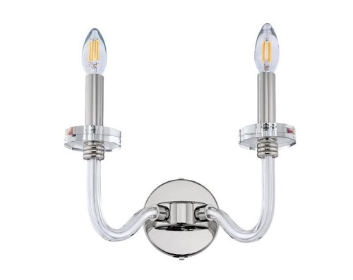 Lampa ścienna Kinkiet HAMPTON II 8155 NOWODVORSKI Lighting E14 nowoczesna oprawa oświetleniowa szklana szkło stal chrom pojedynczy do sypialni Inspiracje Premium