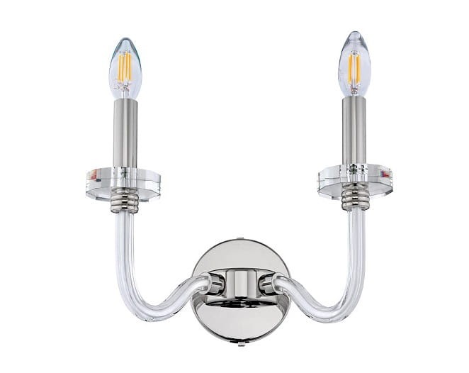 Lampa ścienna Kinkiet HAMPTON II 8155 NOWODVORSKI Lighting E14 nowoczesna oprawa oświetleniowa szklana szkło stal chrom pojedynczy do sypialni Inspiracje Premium