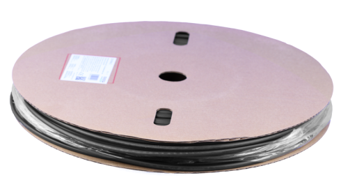 Rura termokurczliwa cienkościenna 3:1 z klejem czarna, bęben 4,8/1,6mm, POLIOLEFIN ZSVR48-D Tracon Electric