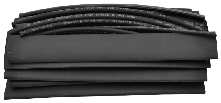 Zestaw rur termokurczliwych, cienkościenne, czarne, 2:1 15×150mm, POLIOLEFIN ZSBB-SET Tracon Electric