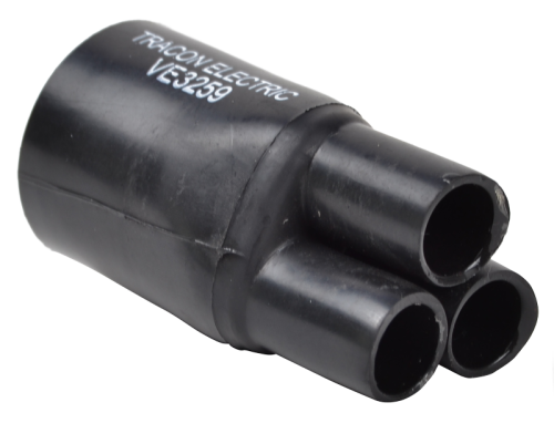 Kapturek termokurczliwy z klejem, do kabli 3-żyłowych 3×2,5-3×10mm2, (3×9/3mm+1×25/9mm) VE3259 Tracon Electric