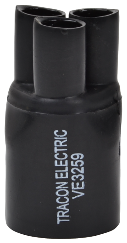 Kapturek termokurczliwy z klejem, do kabli 3-żyłowych 3×2,5-3×10mm2, (3×9/3mm+1×25/9mm) VE3259 Tracon Electric
