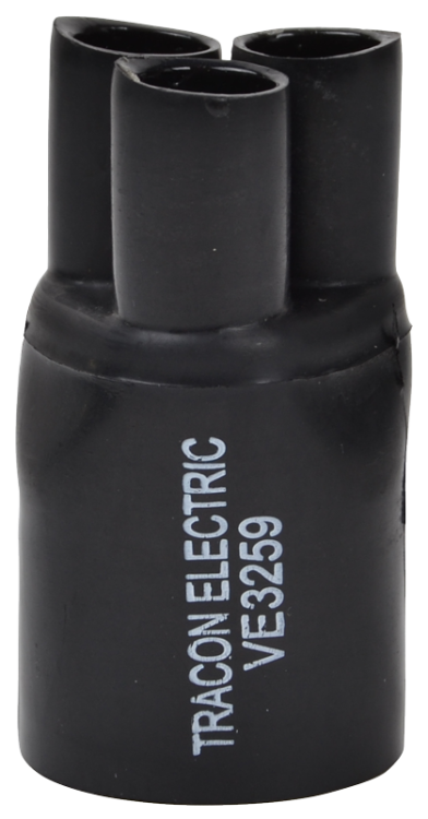 Kapturek termokurczliwy z klejem, do kabli 3-żyłowych 3×2,5-3×10mm2, (3×9/3mm+1×25/9mm) VE3259 Tracon Electric