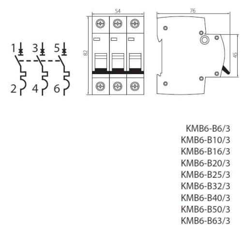 Wyłącznik nadmiarowo-prądowy KMB6-B6/3 23171 Kanlux