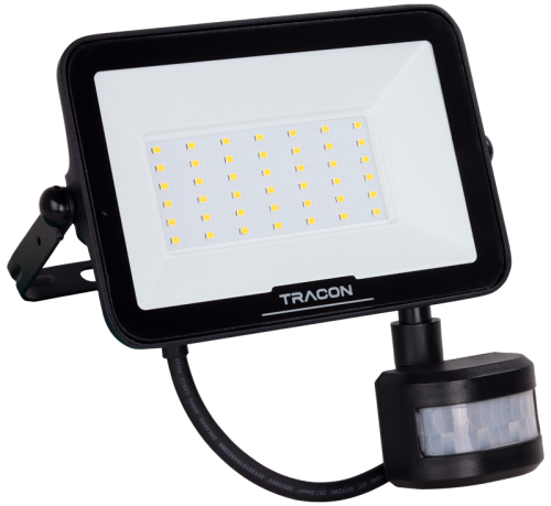 Reflektor LED z układem SAMSUNG i czujnikiem ruchu 220-240V AC, 30W, 4000K, IP65, 3000lm, EEI=F RSMDSM30W Tracon Electric