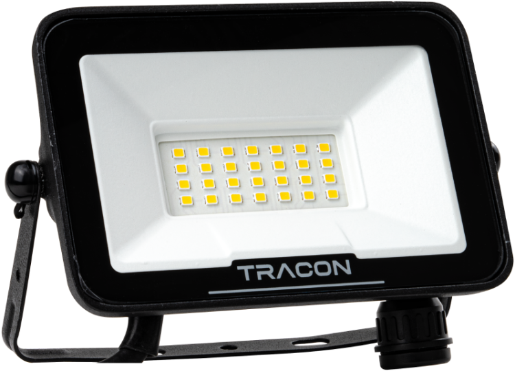 Reflektor LED z układem SAMSUNG, z wejściem na czujnik ruchu 220-240V AC, 20W, 4000K, IP54, 2000lm, EEI=F RSMDSU20W Tracon Electric