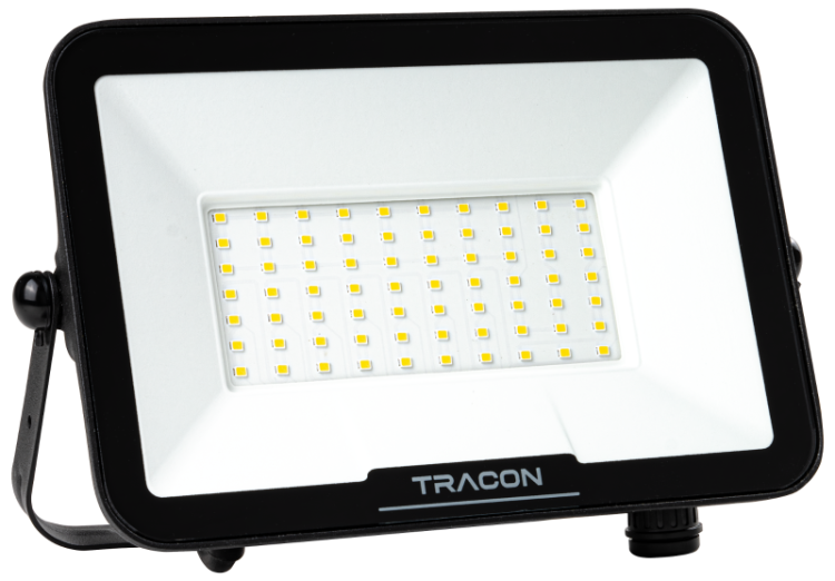 Reflektor LED z układem SAMSUNG, z wejściem na czujnik ruchu 220-240V AC, 50W, 4000K, IP54, 5000lm, EEI=F RSMDSU50W Tracon Electric