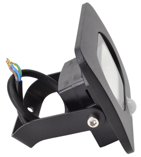 Reflektor SMD LED, czarny, z czujnikiem ruchu 220-240V AC, 20W, 4000K, IP65,1600lm, 110°, 3-10m, EEI=G RSMDLM20 Tracon Electric