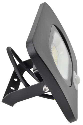 Reflektor SMD LED, czarny, z czujnikiem ruchu 220-240V AC, 50W, 4000K, IP65, 4000lm, 110°, 3-10m, EEI=G RSMDLM50 Tracon Electric