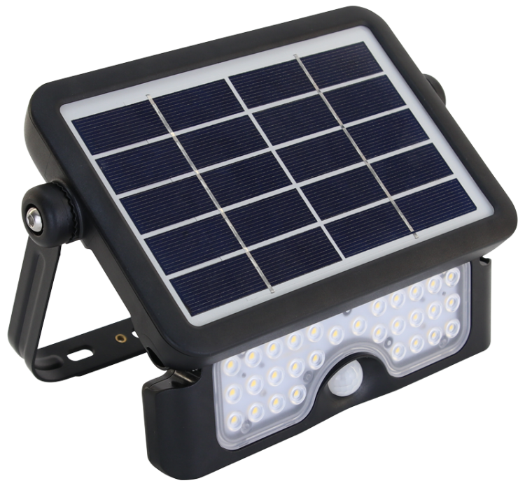 Reflektor solarny LED z czujnikiem ruchu 5 W, 4000 K, 500 lm, IP65, 3,7 V 2×1500 mAh LSFL5W Tracon Electric