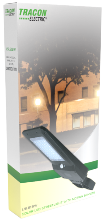 Solarna oprawa uliczna z czujnikiem ruchu, 40 W, 4000 K, 6000 lm, IP65, 9,6 V, 12 Ah LSLS40W Tracon Electric