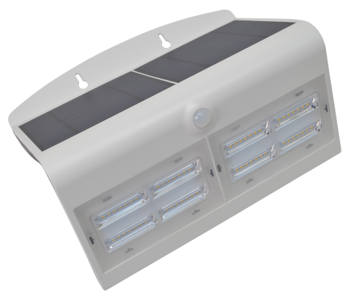 Solarna oprawa ścienna LED z czujnikiem ruchu, biała 6,8 W, 4000 K, 800 lm, IP65, 3,7 V, 4 Ah LSLBW7W Tracon Electric