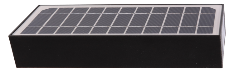 Solarna oprawa ścienna LED z czujnikiem ruchu, czarna 6W, 4000K, 900 lm, IP65, 3,7 V, 3Ah LSBB6W Tracon Electric