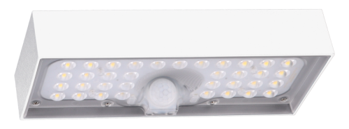 Solarna oprawa ścienna LED z czujnikiem ruchu, biała 6W, 4000K, 900 lm, IP65, 3,7 V, 3Ah LSBW6W Tracon Electric