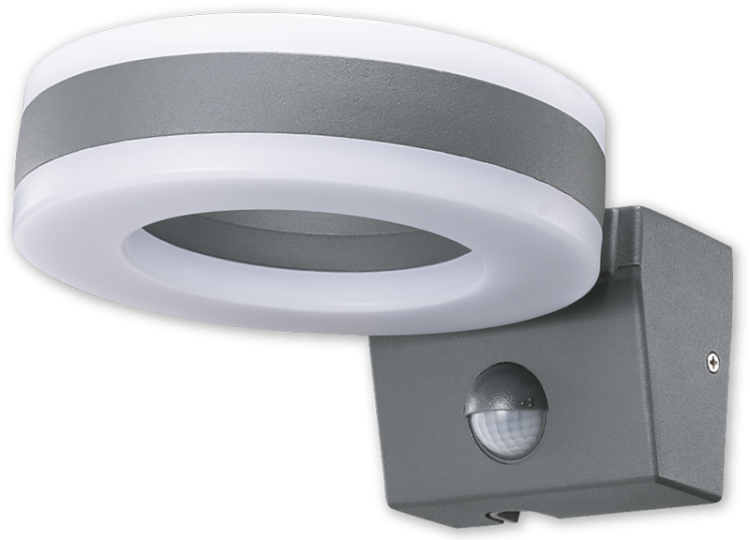 Oprawa naścienna z czujnikiem r., pierścieniowa antracyt 230VAC,20W,1700lm,4500K,10s-5m,3-2000lx,9m,IP65,EEI=F SLOMA20W Tracon Electric
