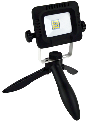 Reflektor LED ze składanym stojakiem 180-240 VAC, 10W, IP44, 4000K, 3,7V 4400mAh, 800lm, RSMDTRI10W Tracon Electric