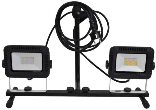Reflektor montażowy LED na stojaku 220-240 VAC, 2×20W, 4000K, IP65, 2×1600lm, EEI=G RSMDAW220W Tracon Electric