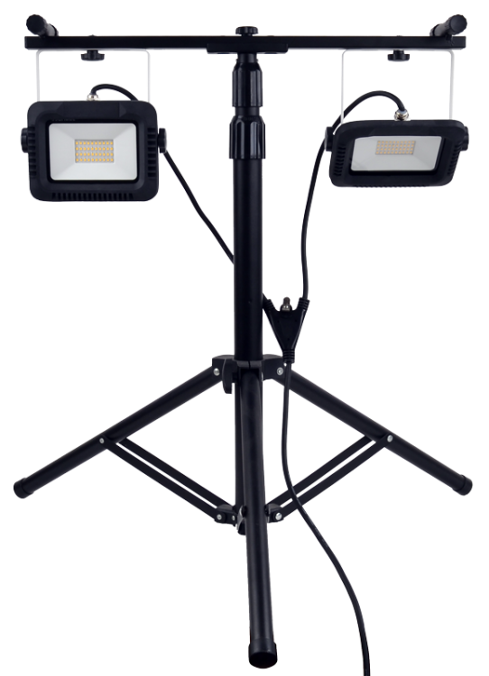 Reflektor montażowy LED na stojaku 220-240 VAC, 2×20W, 4000K, IP65, 2×1600lm, EEI=G RSMDAW220W Tracon Electric